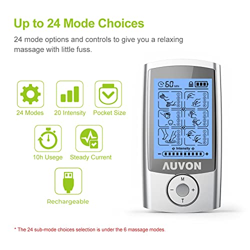 AUVON Rechargeable TENS Unit 4th Gen Muscle Stimulator - Image 3