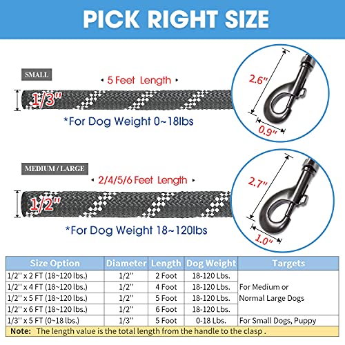 BAAPET Dog Leash 5FT-1/2'', Black Padded Handle - Image 4