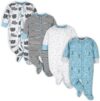 Onesies Brand Baby-Boys 4-Pack Sleep ‘N Play Footies