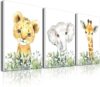 BZSPNJM Baby Safari Nursery Wall Decor – Set of 3