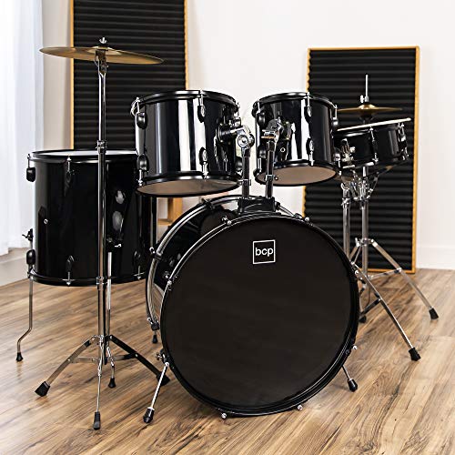 Best Choice Products 5-Piece Full Size Adult Drum Set (Black) - Image 2