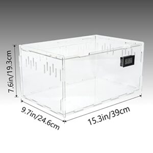 BETAZOOER Reptile Breeding Tank With Hygrometer (15.3″x9.7″x7.6″)