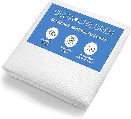 Delta Children Breathable Crib Mattress Pad Cover - 1 Pack, White
