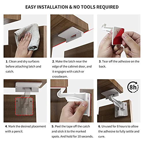 CalMyotis Cupboard Locks For Children - 10 Pack - Image 5