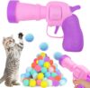 Xohny Cat Ball Launcher Toy Gun, 50 Pom Pom Balls