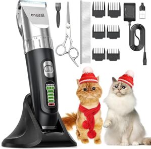 oneisall Cat Clippers: Quiet Hair Trimmer, Rechargeable