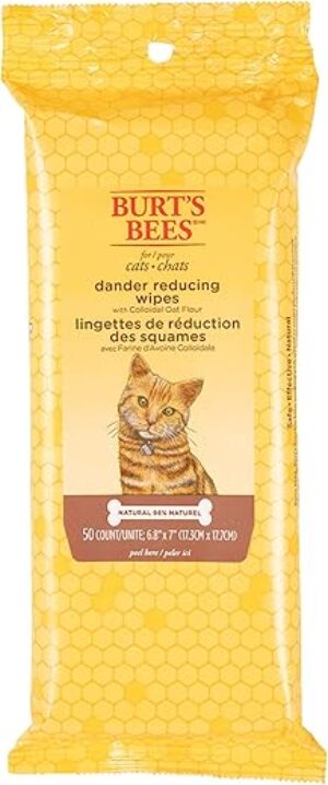 BURT’S BEES FOR PETS Cat Naturally Derived Dander Reducing Wipes