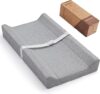 Blissful Diary Contoured Baby Changing Pad With Removable Cover, Gray