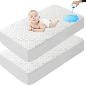 Lunsing Crib Mattress Protector, Soft Bamboo Viscose, 52″x28