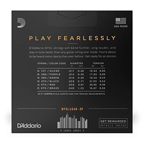 D'Addario NYXL Electric Guitar Strings - NYXL1046-3P - Image 2