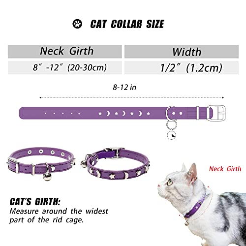 DAIHAQIKO Leather Cat Collar with Bell and Safety - Image 3