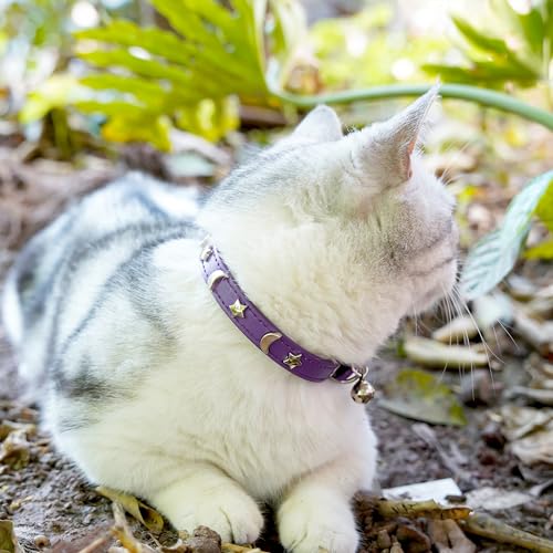 DAIHAQIKO Leather Cat Collar with Bell and Safety - Image 5