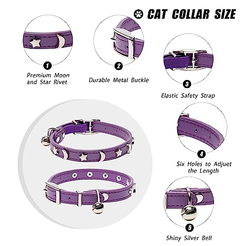 DAIHAQIKO Leather Cat Collar with Bell and Safety - Image 2