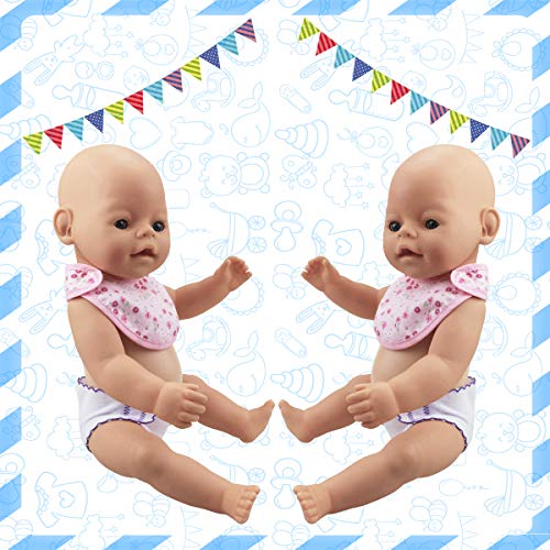 DC-BEAUTIFUL 4 Pcs Doll Diapers And 2 Bibs for 14-18 Inch Baby Dolls - Image 3