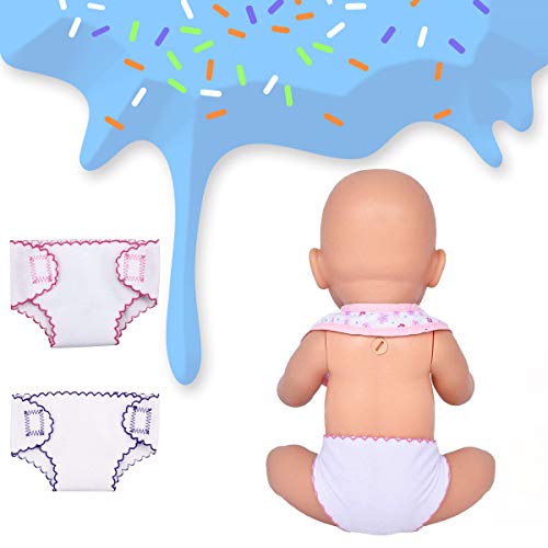 DC-BEAUTIFUL 4 Pcs Doll Diapers And 2 Bibs for 14-18 Inch Baby Dolls - Image 4