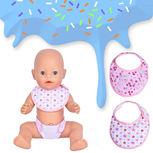 DC-BEAUTIFUL 4 Pcs Doll Diapers And 2 Bibs for 14-18 Inch Baby Dolls - Image 5