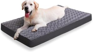 KSIIA Dog Crate Bed Waterproof, Rose Velvet, 35×22 Inch