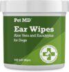 Pet MD Dog Ear Cleaner Wipes – 100 Count