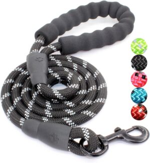 BAAPET Dog Leash 5FT-1/2'', Black Padded Handle