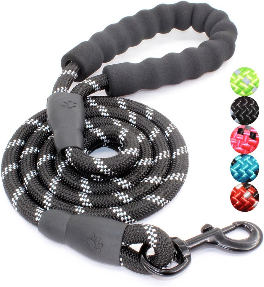 BAAPET Dog Leash 5FT-1/2'', Black Padded Handle
