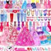 BYMORE Doll Clothes and Accessories Set 58 Pcs