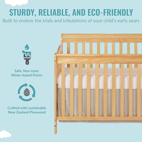 Dream On Me Ashton 4-In-1 Convertible Crib, Natural - Image 4