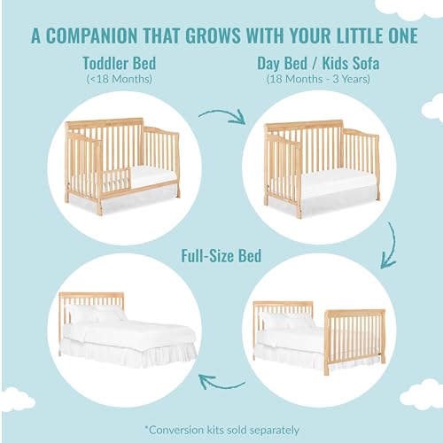 Dream On Me Ashton 4-In-1 Convertible Crib, Natural - Image 5