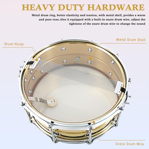 EASTROCK Snare Drum 14 X5.5 Inches Professional - Image 5