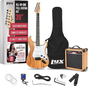 LyxPro Electric Guitar 39″ Beginner Starter Kit