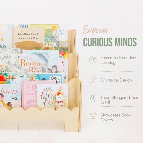 Fable Twig Wooden Kids Bookshelf 3-Tier Montessori - Image 3