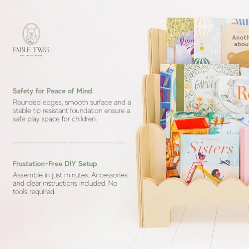 Fable Twig Wooden Kids Bookshelf 3-Tier Montessori - Image 5