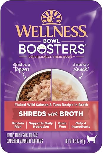 Wellness Flaked Salmon & Tuna Recipe, 1.75oz Pouches (Pack of 12)
