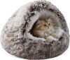 Something Different Fluffy Hooded Calming Cat Bed Cave