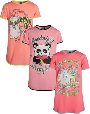 Angel Face Girls’ 3 Pack Sleepwear Nightgown (4-14)