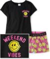 The Children’s Place Girls Sleeve Top and Shorts Pajama Set