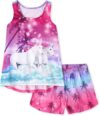 The Children’s Place Girls’ Sleeveless Tank Top and Shorts Pajama Set