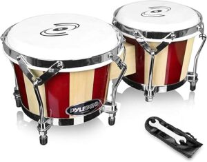 Pyle Hand Crafted Wooden Bongo Drums - PBND10