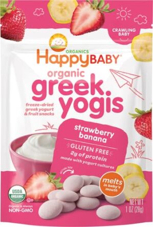 Happy Family Greek Yogis Strawberry Banana Snacks 1 oz