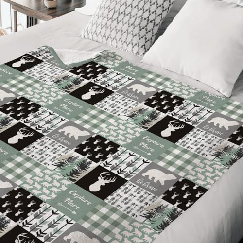 HawSkgFub Woodland Animal Baby Blanket Boy Gift - Image 4