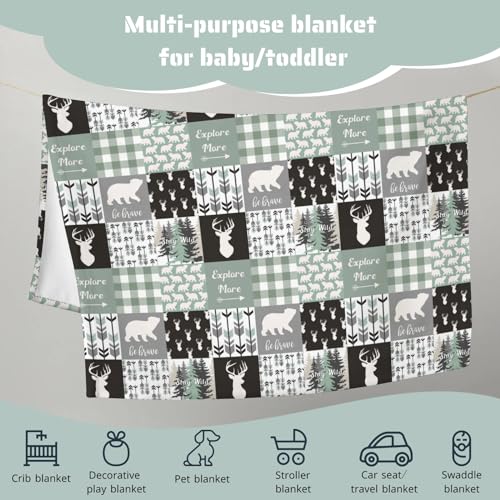 HawSkgFub Woodland Animal Baby Blanket Boy Gift - Image 5