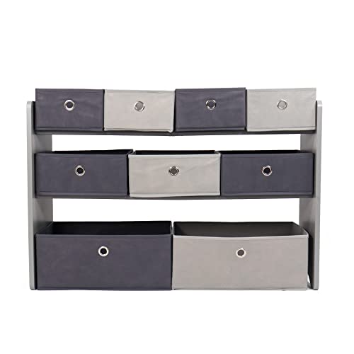 Humble Crew Kids Toy Organizer With 9 Bins, Grey - Image 4
