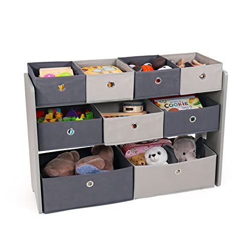 Humble Crew Kids Toy Organizer With 9 Bins, Grey - Image 5