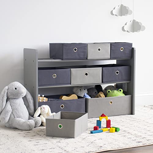 Humble Crew Kids Toy Organizer With 9 Bins, Grey - Image 2