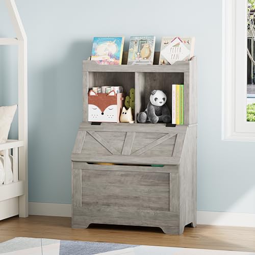 IDEALHOUSE Large Wooden Toy Box Chest with Lid - Image 4