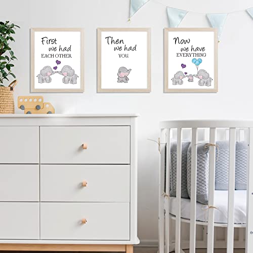 KAIRNE Watercolor Elephant Family Framed Canvas Art - Image 4
