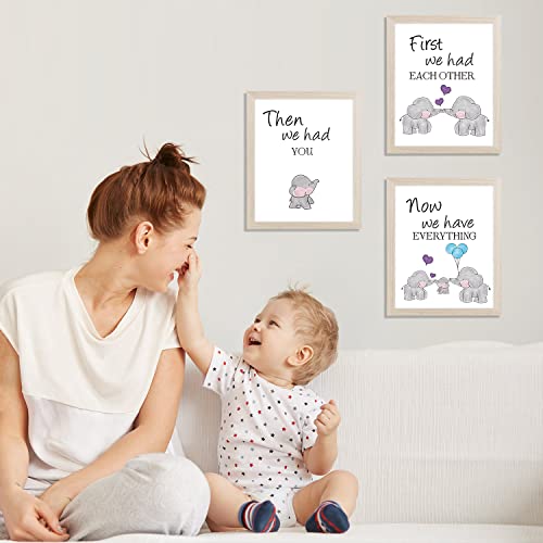 KAIRNE Watercolor Elephant Family Framed Canvas Art - Image 2