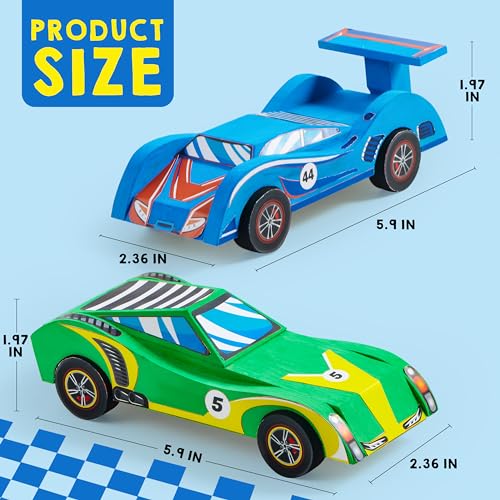 Klever Kits DIY Wooden Race Cars Kit, 4 Pack - Image 4