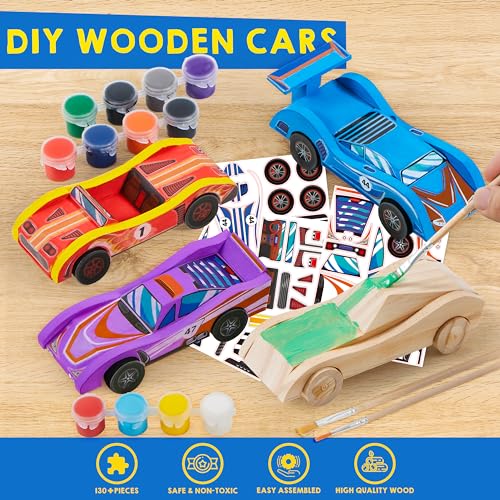 Klever Kits DIY Wooden Race Cars Kit, 4 Pack - Image 5