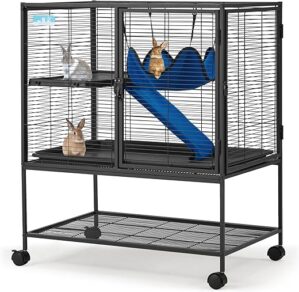 HABUTWAY Large Metal Rolling Ferrets Cage, 36.5”H