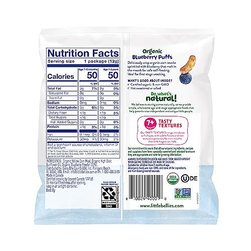 Little Bellies Blueberry Puffs Baby Snack Pack (18x0.42oz) - Image 2